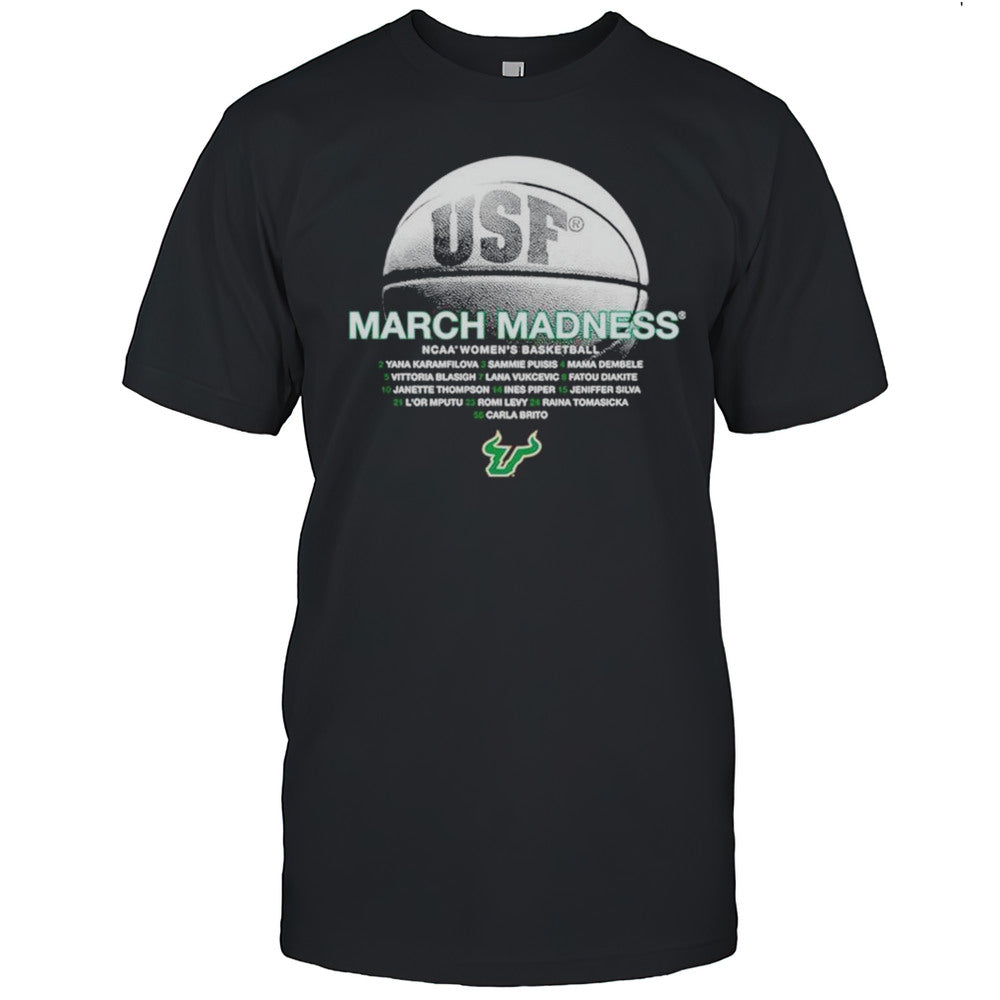 South Florida Bulls 2025 March Madness NCAA Womens Basketball Name Team Shirt
