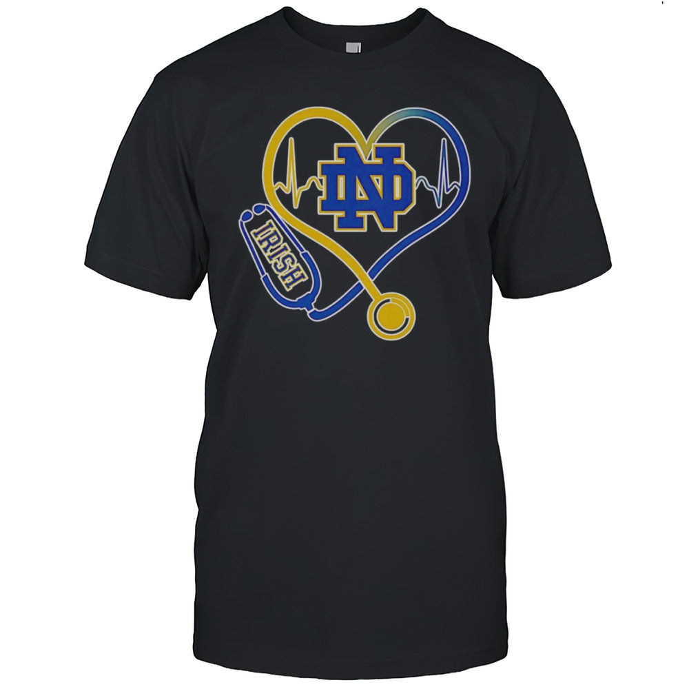 Stethoscope Heartbeat Notre Dame Fighting Irish Shirt