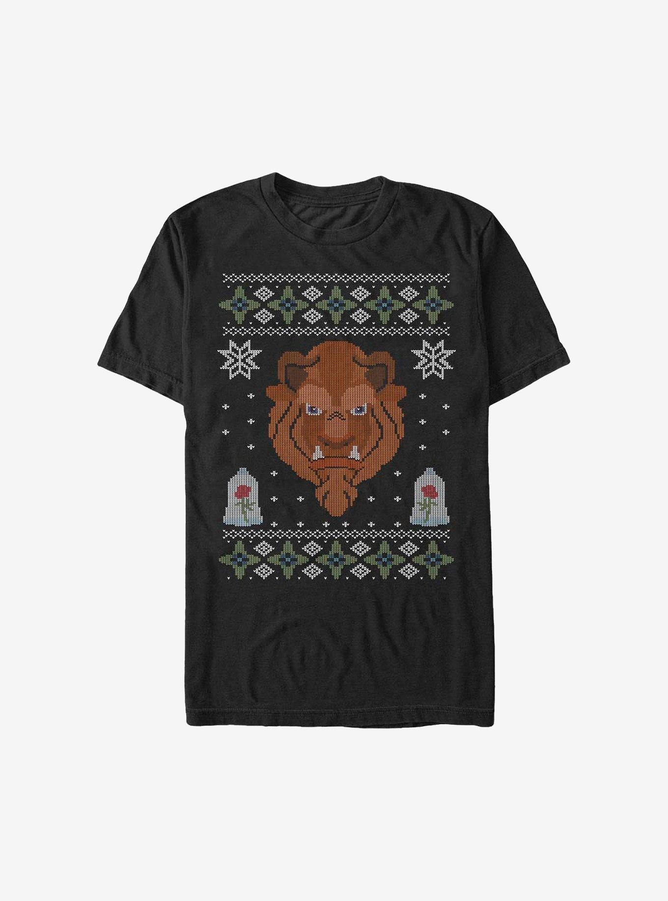 Disney Beauty And The Beast The Ugly Beast Ugly Christmas Sweater T-shirt | Trendy Graphic Tee | Casual Unisex T-shirt