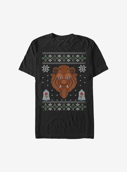 Disney Beauty And The Beast The Ugly Beast Ugly Christmas Sweater T-shirt | Trendy Graphic Tee | Casual Unisex T-shirt