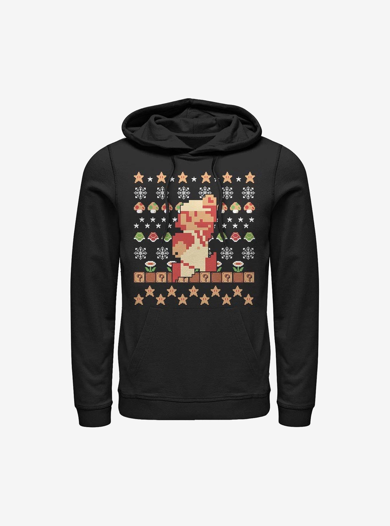 Super Mario Holiday Pixels Hoodie