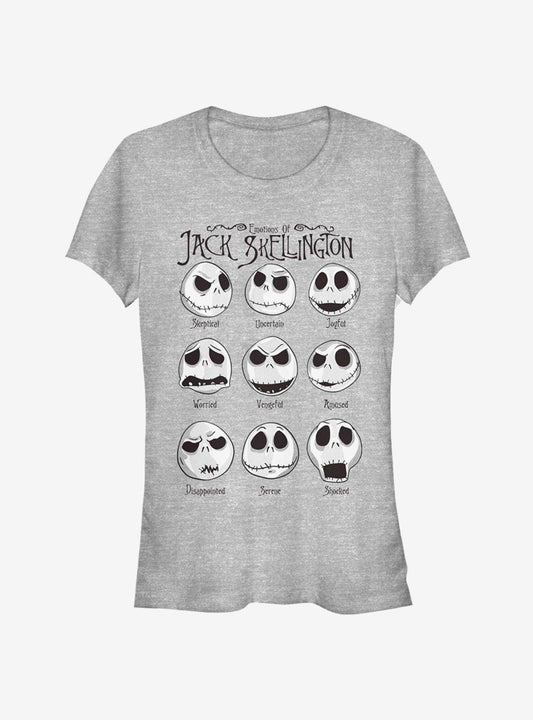 Disney The Nightmare Before Christmas The Emotions Of Jack Skellington Classic Girls T-Shirt T-Shirt | Exclusive Edition | Perfect For Daily Wear