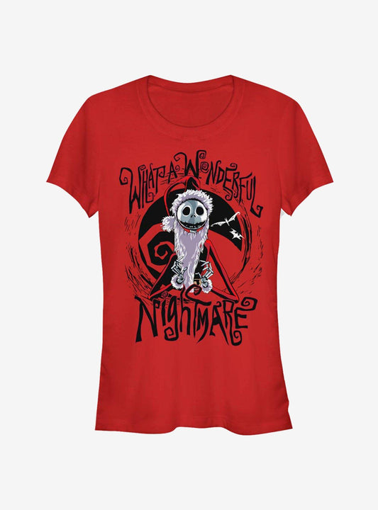 Disney The Nightmare Before Christmas What A Wonderful Nightmare Santa Jack Girls T-Shirt T-Shirt | Streetwear Vibe | Top Pick For Fans