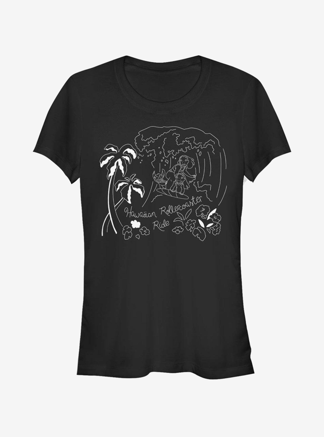 Disney Lilo Stitch Stitch Surf Line Art Girls T-Shirt T-Shirt | Bold Graphic Edition | Trending Now
