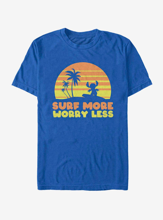 Disney Lilo Stitch Surf More Worry Less T-Shirt T-Shirt | Best-Selling Artwork | Perfect For Daily Wear