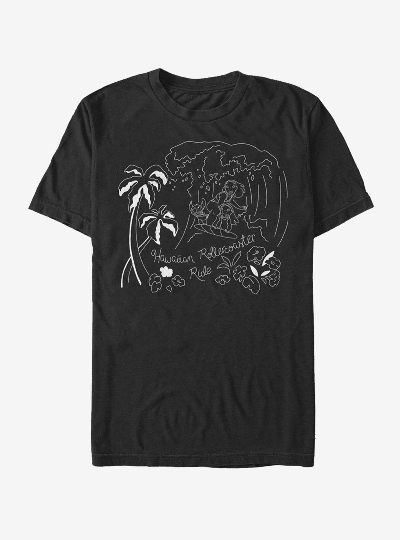 Disney Lilo Stitch Stitch Surf Line Art T-Shirt T-Shirt | Best-Selling Design | Trending Now