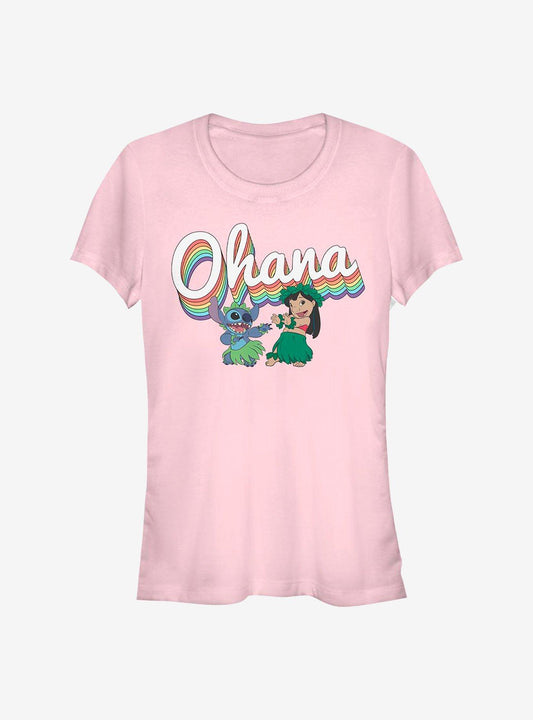 Disney Lilo Stitch Rainbow Ohana Girls T-Shirt T-Shirt | Trending Streetwear Style | Must-Have Style