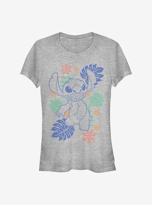 Disney Lilo Stitch Retro Tropical Tonal Stitch Girls T-Shirt T-Shirt | Premium Graphic | Top Pick For Fans