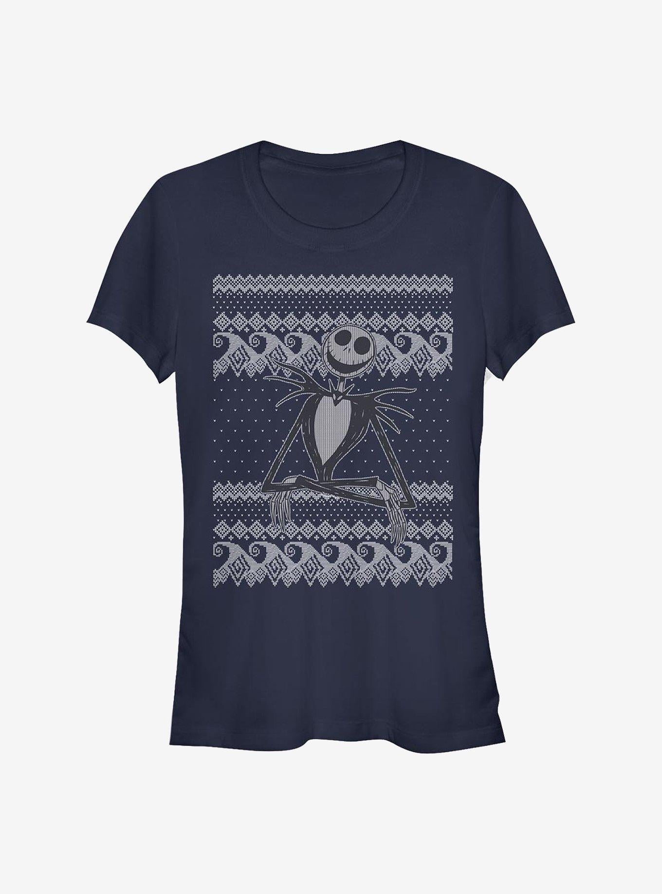 Disney The Nightmare Before Christmas Jack Intarsia Sweater Girls T-Shirt T-Shirt | Viral Style | Trending Now
