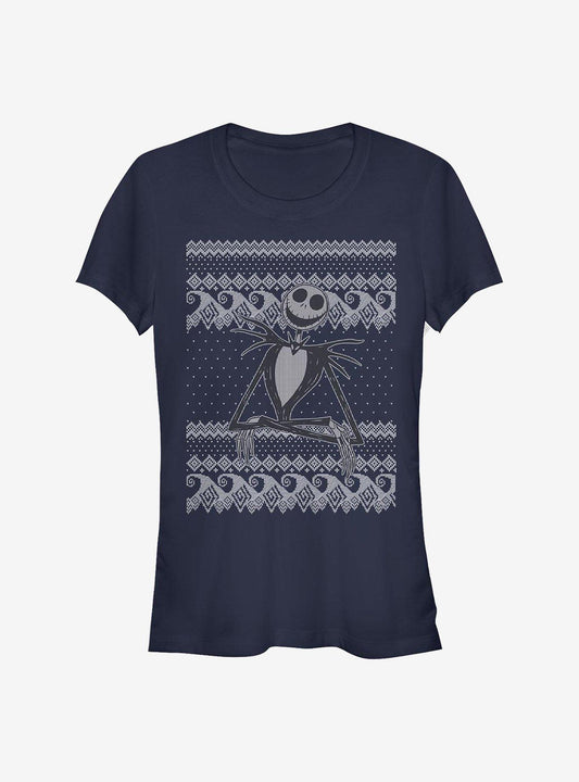 Disney The Nightmare Before Christmas Jack Intarsia Sweater Girls T-Shirt T-Shirt | Viral Style | Trending Now