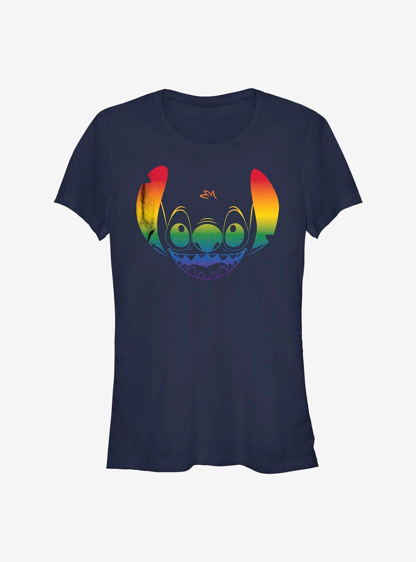 Disney Lilo Stitch Stitch Face Rainbow Pride T-Shirt T-Shirt | Trending Streetwear Style | Perfect For Daily Wear
