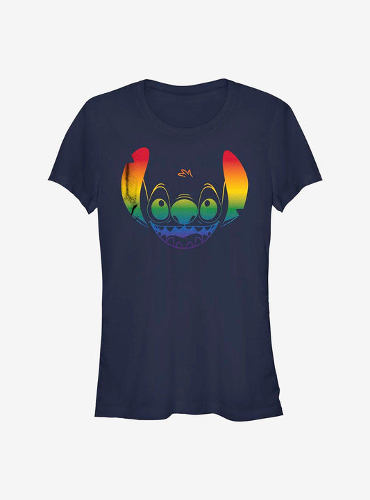 Disney Lilo Stitch Stitch Face Rainbow Pride T-Shirt T-Shirt | Trending Streetwear Style | Perfect For Daily Wear