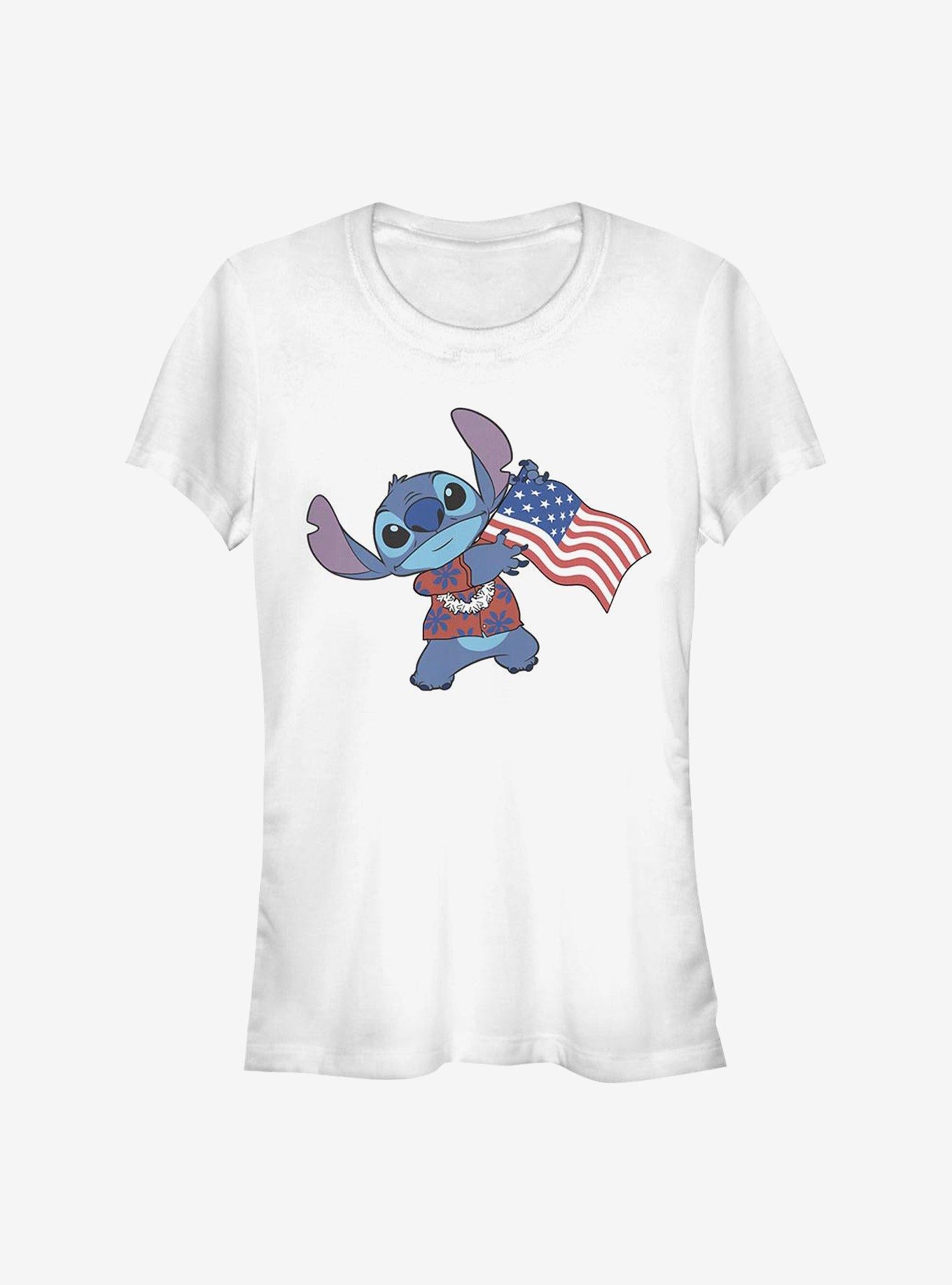 Disney Lilo Stitch Tropical Stitch Flag Girls T-Shirt T-Shirt | Vintage Graphic Vibe | Trending Now