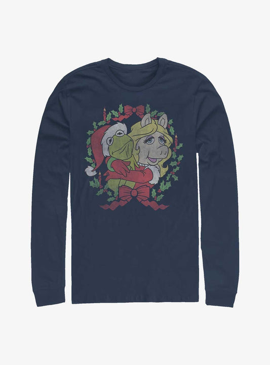 Disney The Muppets Kermy And Piggy Christmas Long-Sleeve T-Shirt T-Shirt | Aesthetic Graphic | Trending Now
