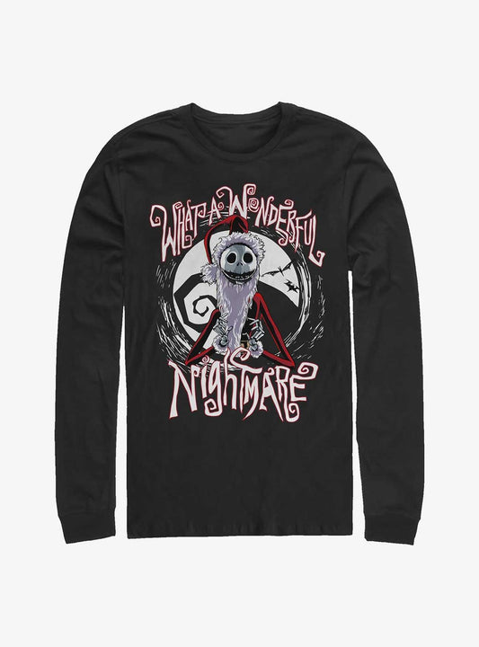 Disney The Nightmare Before Christmas What A Wonderful Nightmare Santa Jack Long-Sleeve T-Shirt T-Shirt | Best-Selling Artwork | High Demand Item