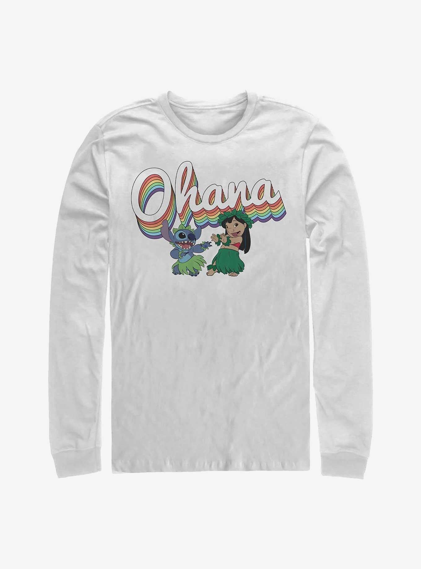 Disney Lilo Stitch Rainbow Ohana Long-Sleeve T-Shirt T-Shirt | Best-Selling Design | Perfect For Daily Wear
