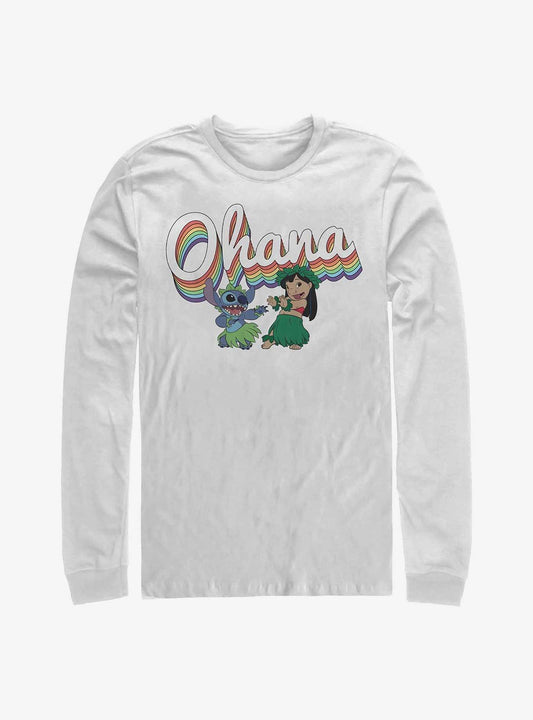 Disney Lilo Stitch Rainbow Ohana Long-Sleeve T-Shirt T-Shirt | Best-Selling Design | Perfect For Daily Wear