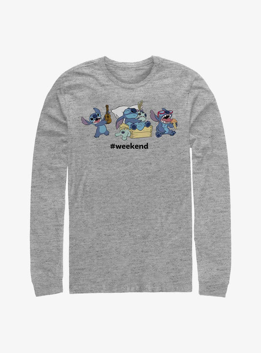 Disney Lilo Stitch Weekend Long-Sleeve T-Shirt T-Shirt | Trending Streetwear Style | Perfect For Daily Wear