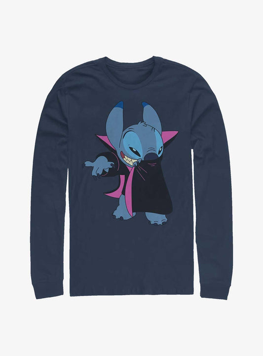Disney Lilo Stitch Vampire Stitch Long-Sleeve T-Shirt T-Shirt | Vintage Graphic Vibe | Perfect For Daily Wear