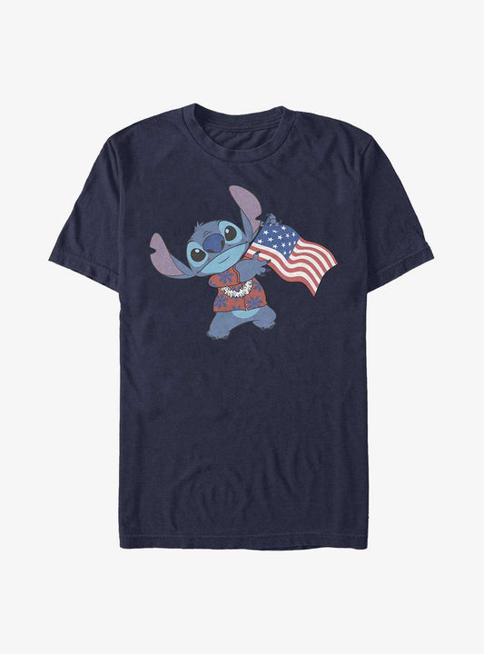 Disney Lilo Stitch Tropic Stitch Flag T-Shirt T-Shirt | High-Quality Print | High Demand Item