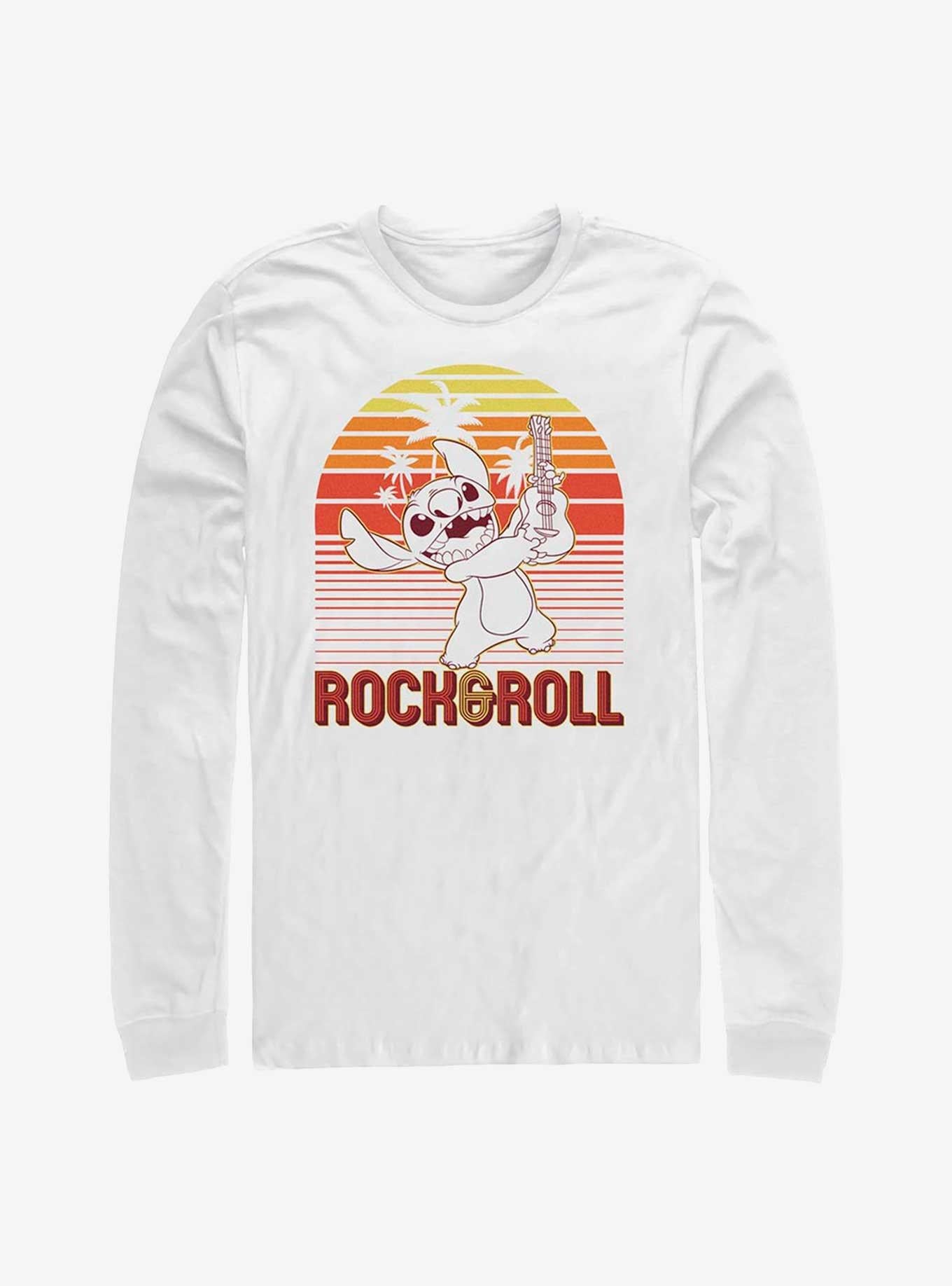 Disney Lilo Stitch Rock And Roll Stitch Long Sleeve T-Shirt T-Shirt | Bold Graphic Edition | Must-Have Style