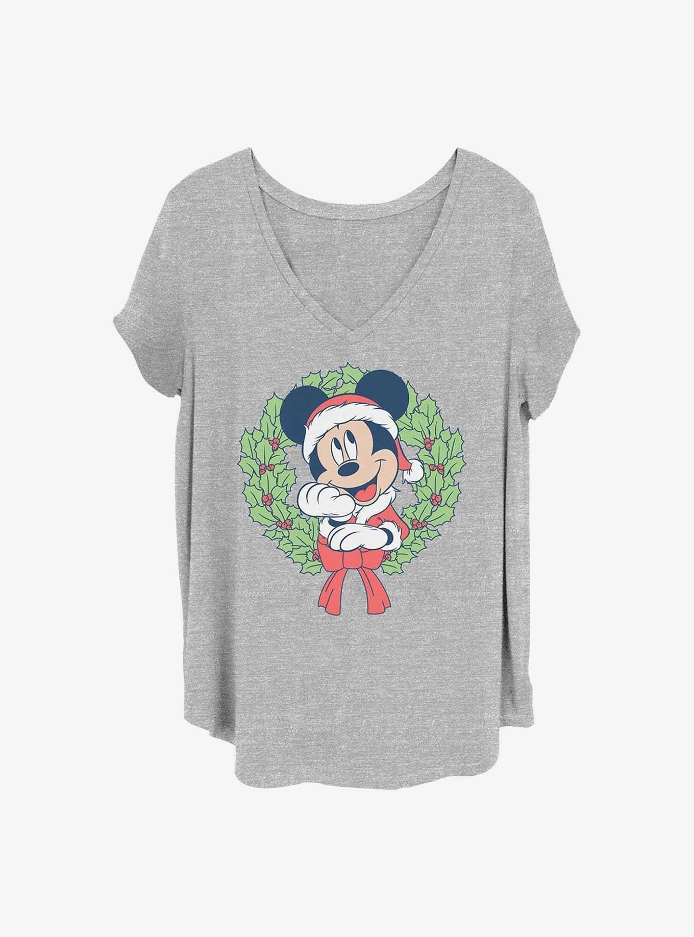 Disney Mickey Mouse Mickey Christmas Wreath Girls T-Shirt Plus Size T-Shirt | Trending Design | Great Gift Idea