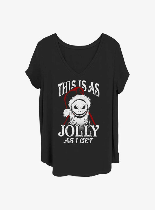 Disney The Nightmare Before Christmas Jolly Santa Jack Girls T-Shirt Plus Size T-Shirt | Aesthetic Graphic | Perfect For Daily Wear