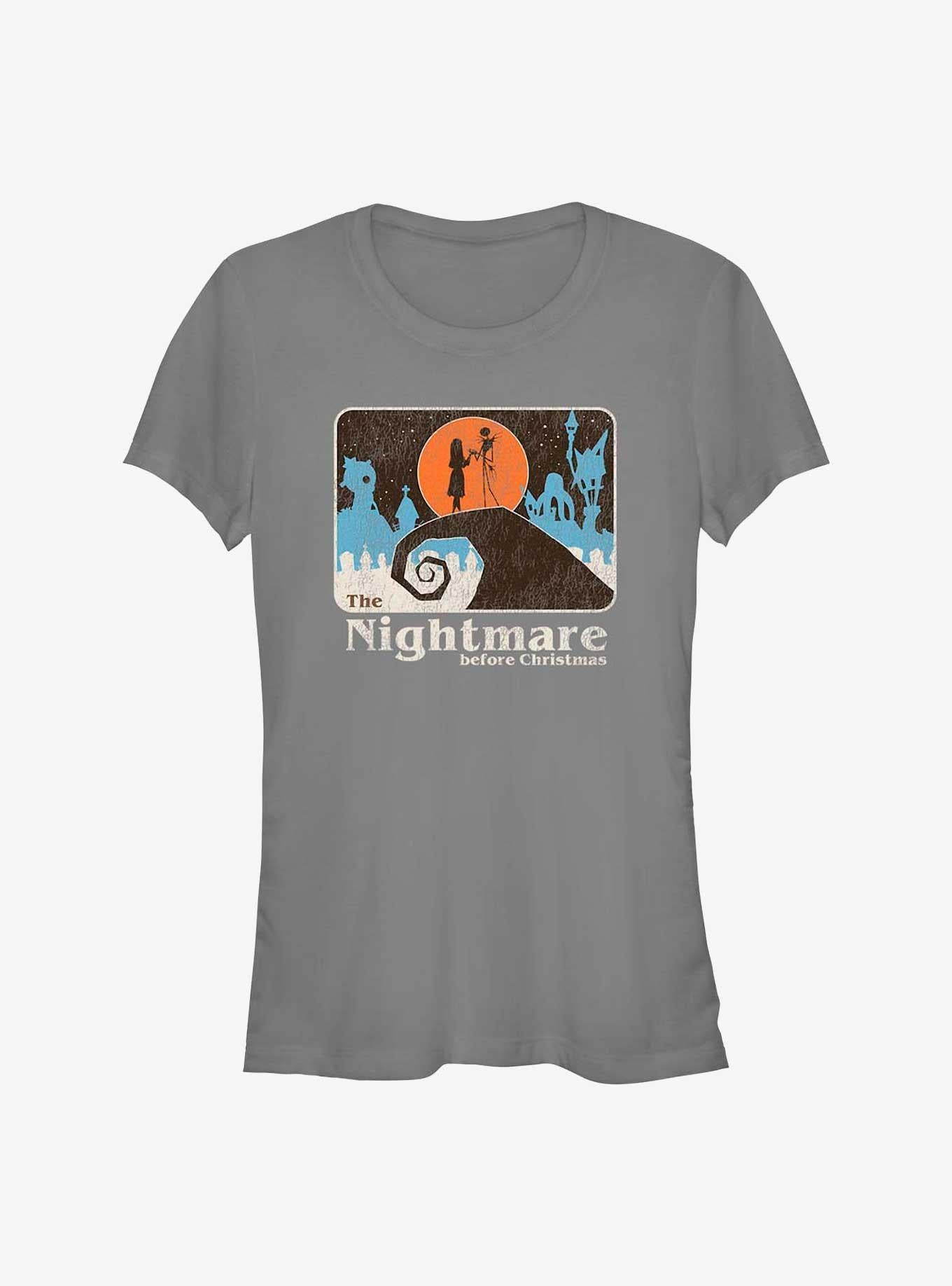 Disney The Nightmare Before Christmas Moonlit Lovers Jack and Sally Girls T-Shirt T-Shirt | Viral Style | Trending Now