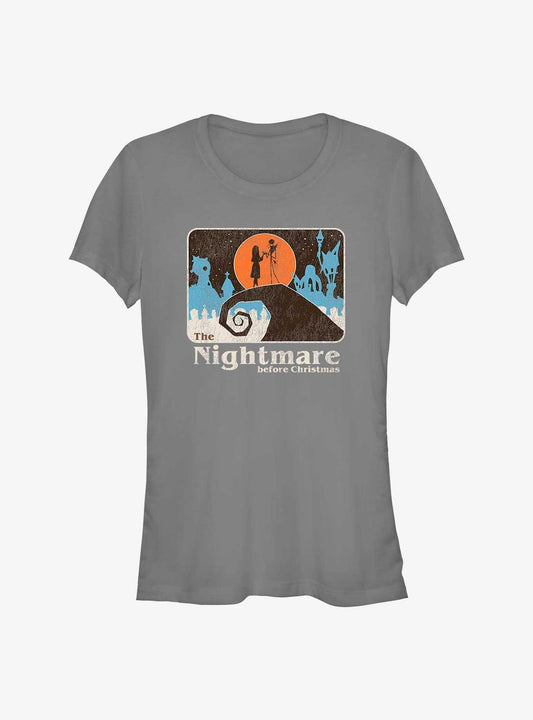 Disney The Nightmare Before Christmas Moonlit Lovers Jack and Sally Girls T-Shirt T-Shirt | Viral Style | Trending Now