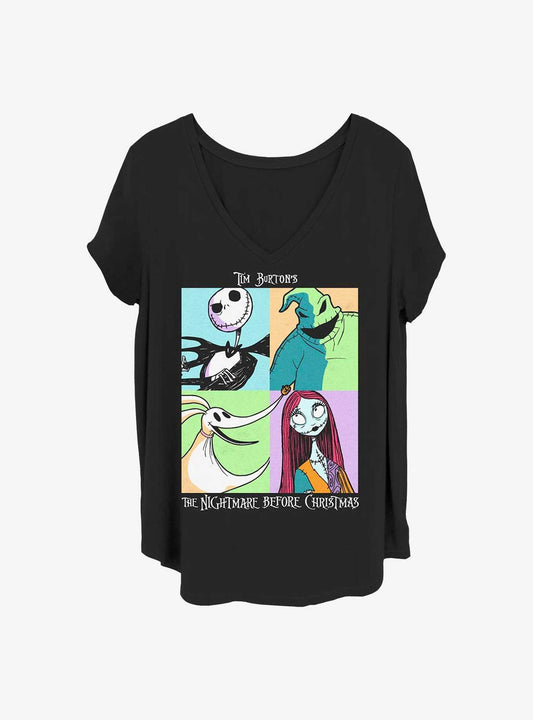 Disney The Nightmare Before Christmas Spooky Squares Girls T-Shirt Plus Size T-Shirt | Viral Style | Trending Now