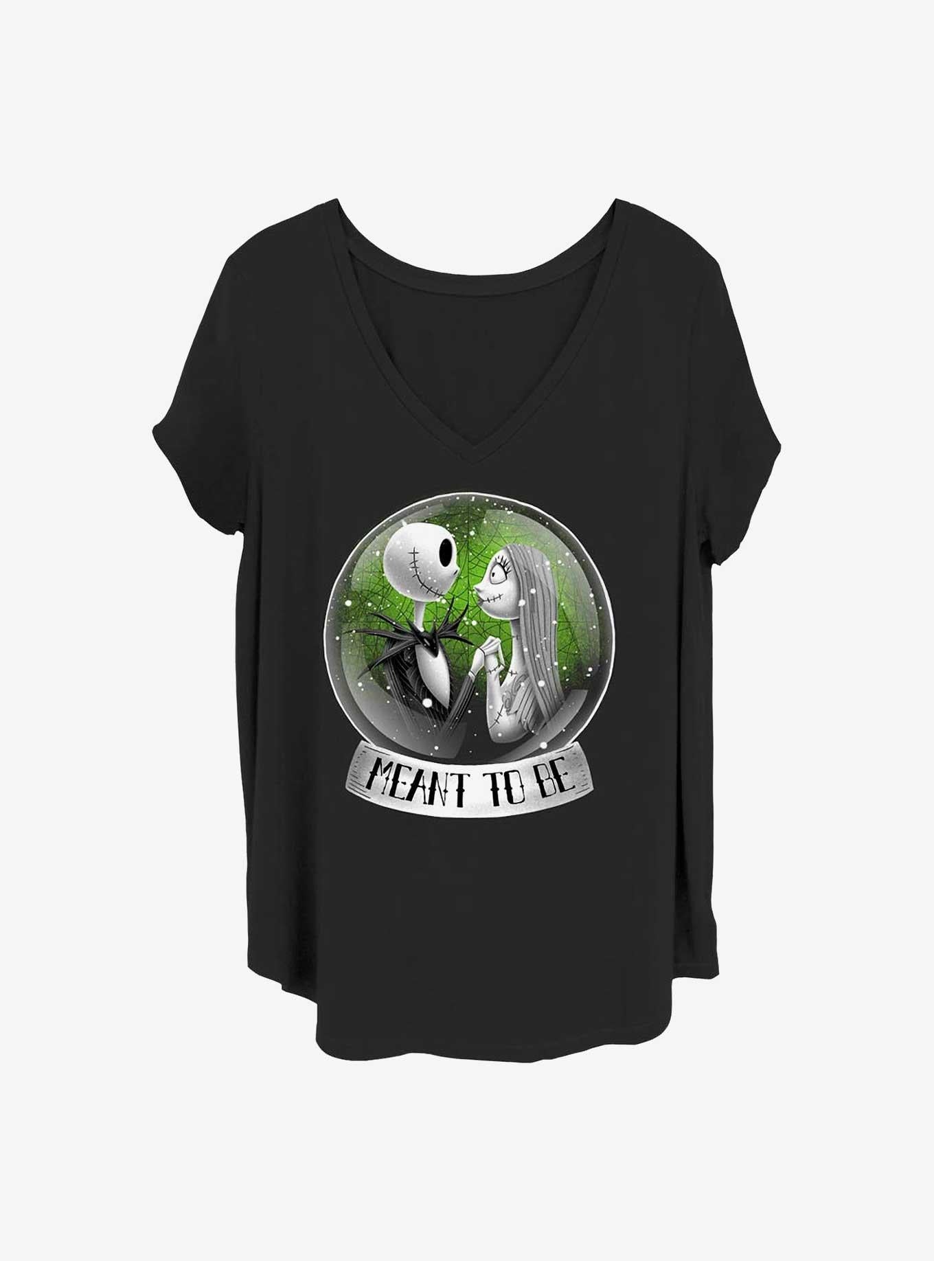 Disney The Nightmare Before Christmas Jack And Sally Snow Globe Girls T-Shirt Plus Size T-Shirt | Aesthetic Graphic | Perfect For Daily Wear