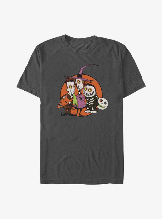 Disney The Nightmare Before Christmas Troublemakers Trio Shock Lock & Barrel T-shirt | Trendy Graphic Tee | Casual Unisex T-shirt
