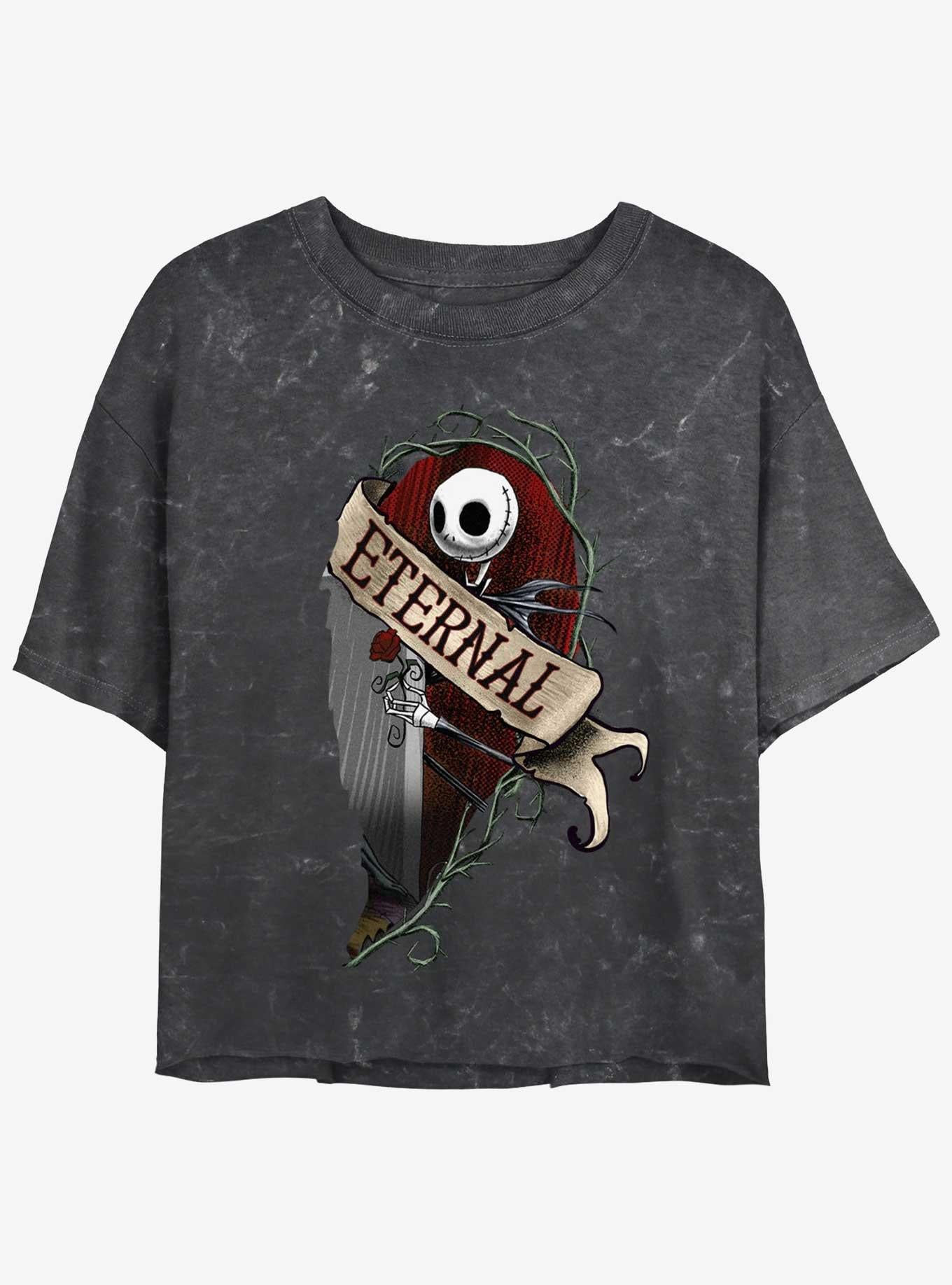 Disney The Nightmare Before Christmas Jack Eternally Mineral Wash Girls Crop T-Shirt T-Shirt | Aesthetic Graphic | Perfect For Daily Wear