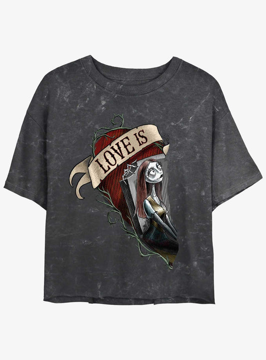 Disney The Nightmare Before Christmas Sally Loves Mineral Wash Girls Crop T-Shirt T-Shirt | Premium Graphic | Top Pick For Fans