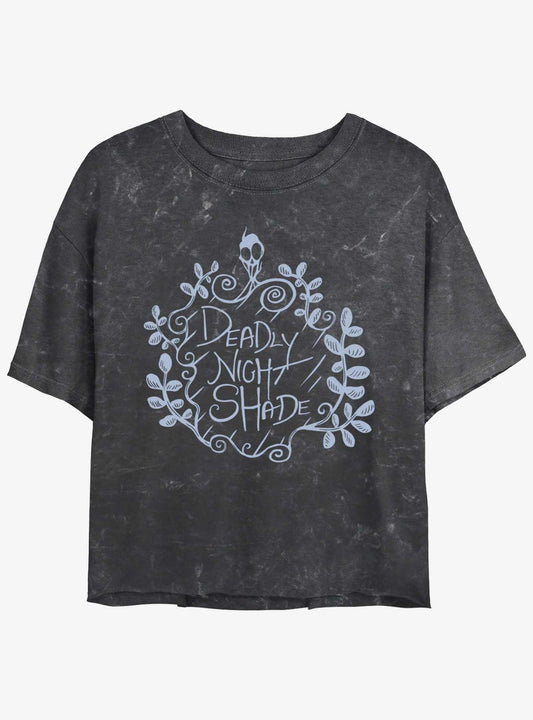 Disney The Nightmare Before Christmas Deadly Night Shade Mineral Wash Girls Crop T-Shirt T-Shirt | Premium Graphic | Great Gift Idea