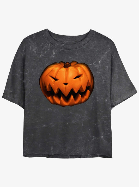 Disney The Nightmare Before Christmas Pumpkin King Mineral Wash Girls Crop T-Shirt T-Shirt | Aesthetic Graphic | High Demand Item