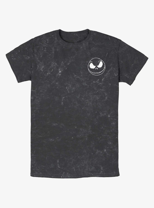 Disney The Nightmare Before Christmas Jack Skellington Pocket Mineral Wash T-shirt | Trendy Graphic Tee | Casual Unisex T-shirt
