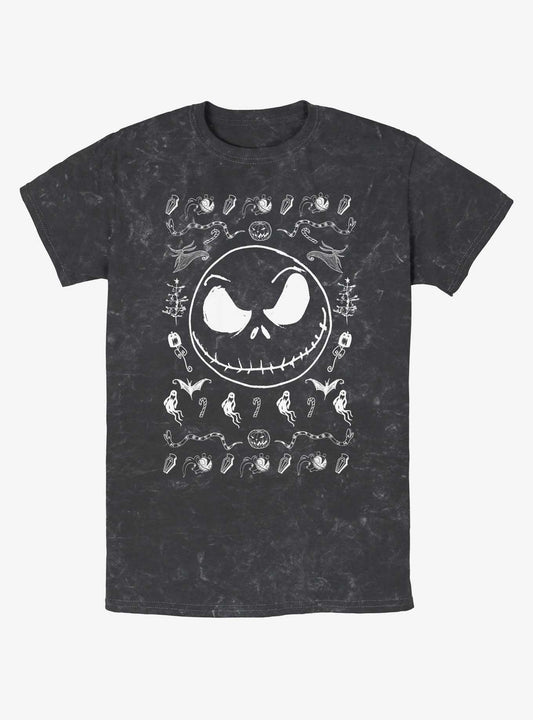 Disney The Nightmare Before Christmas Jack Spooky Icons Mineral Wash T-Shirt T-Shirt | High-Quality Print | Trending Now