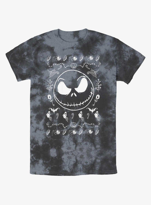 Disney The Nightmare Before Christmas Jack Spooky Icons Tie-Dye T-Shirt T-Shirt | Viral Style | Great Gift Idea
