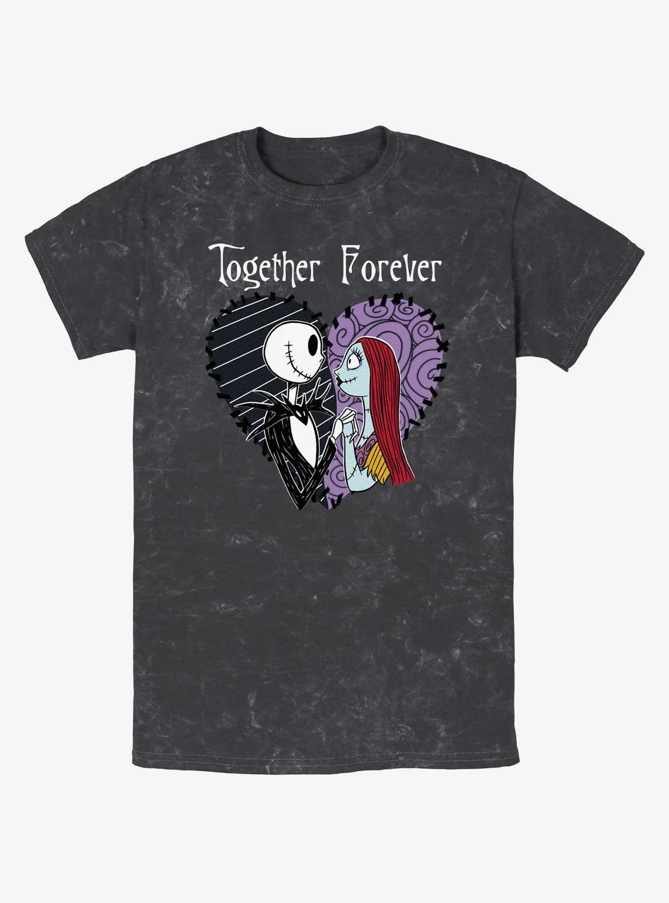 Disney The Nightmare Before Christmas Jack and Sally Together Forever Mineral Wash T-Shirt T-Shirt | Best-Selling Artwork | Perfect For Daily Wear