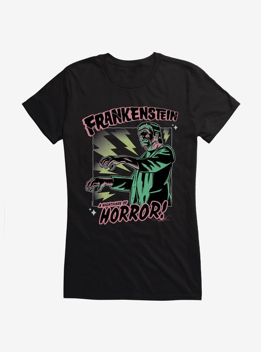 Universal Monsters Frankenstein Nightmare Of Horror Girls T-Shirt