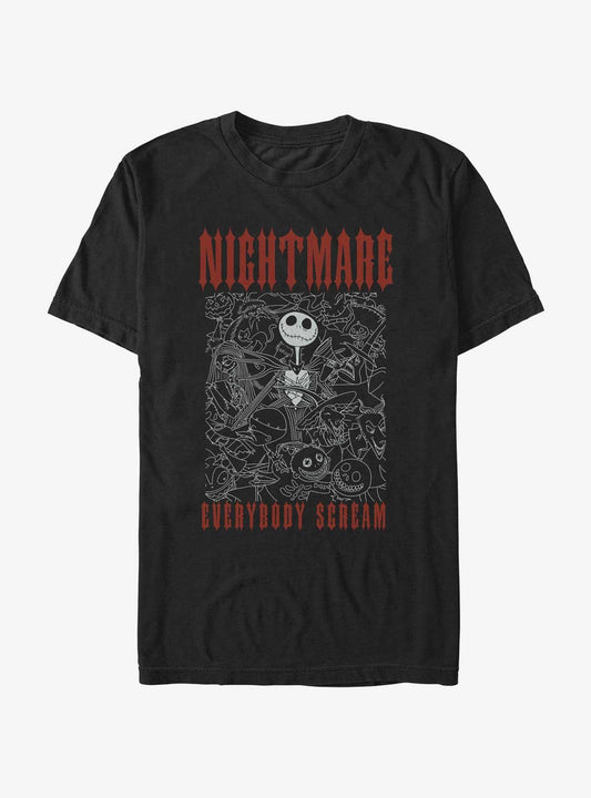 Disney The Nightmare Before Christmas Everybody Scream T-Shirt T-Shirt | Viral Style | Top Pick For Fans