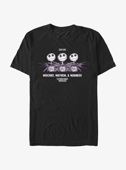 Disney The Nightmare Before Christmas King Jack Mischief Mayhem & Madness T-shirt | Trendy Graphic Tee | Casual Unisex T-shirt