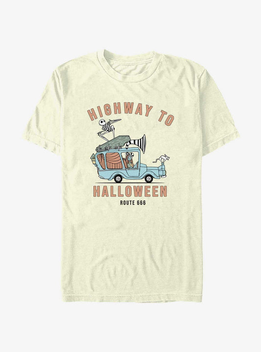 Disney The Nightmare Before Christmas Jack Sally Route 666 Highway To Halloween T-Shirt T-Shirt | Streetwear Vibe | High Demand Item