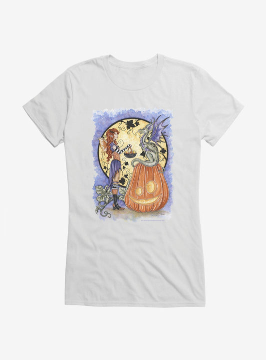Dragons Love Candy Corn Girls T-Shirt by Amy Brown T-Shirt | Trending Design | Perfect For Daily Wear