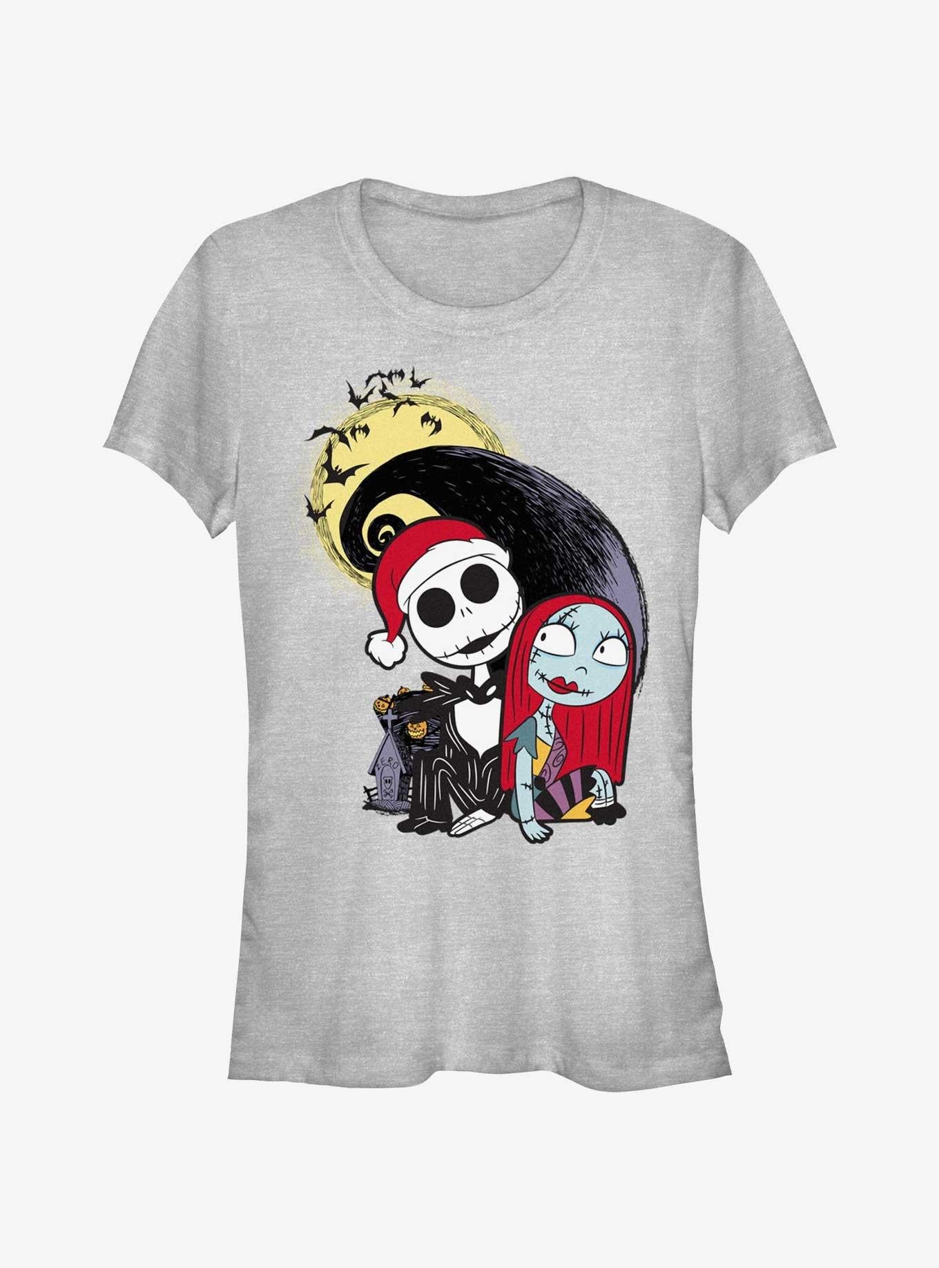 Disney The Nightmare Before Christmas Santa Jack and Sally Girls T-Shirt T-Shirt | Premium Graphic | Perfect For Daily Wear
