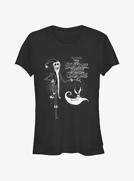 Disney The Nightmare Before Christmas Santa Jack And Zero Girls T-shirt | Trendy Graphic Tee | Casual Unisex T-shirt