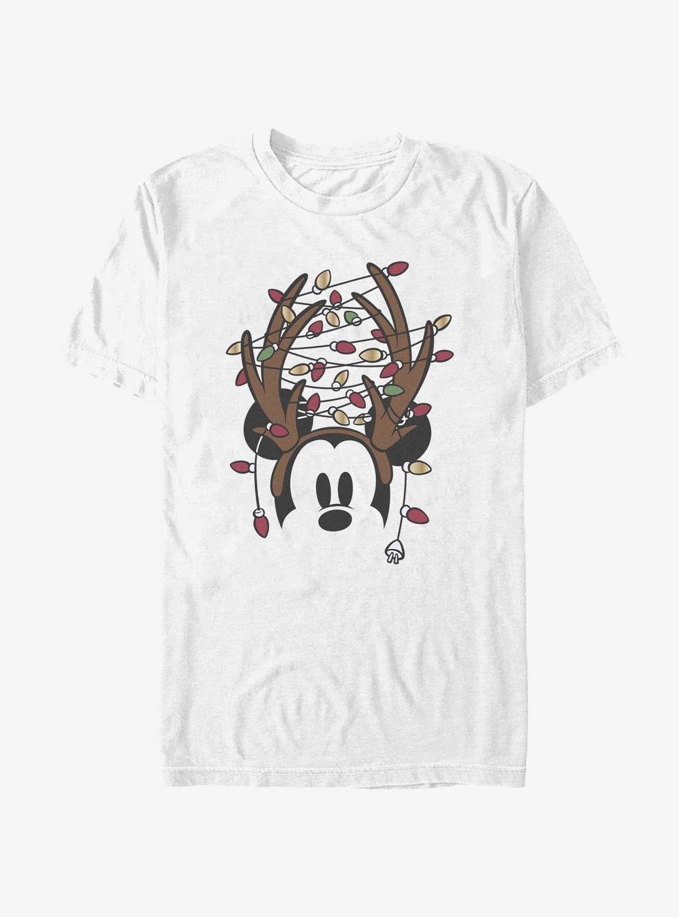 Disney Mickey Mouse Christmas Light Antlers T-Shirt T-Shirt | Exclusive Edition | Must-Have Style
