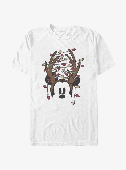 Disney Mickey Mouse Christmas Light Antlers T-Shirt T-Shirt | Exclusive Edition | Must-Have Style