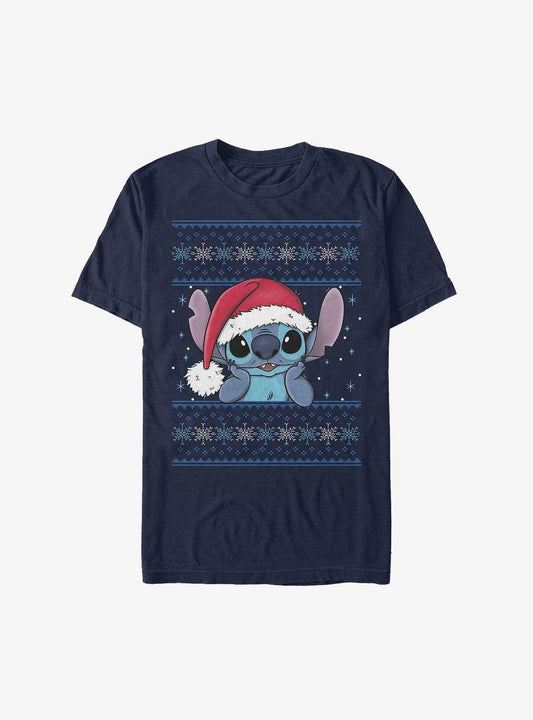 Disney Lilo Stitch Santa Hat Ugly Christmas Extra Soft T-Shirt T-Shirt | High-Quality Print | Must-Have Style